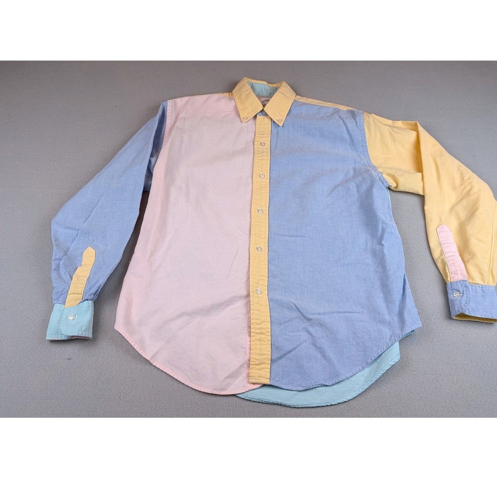Brooks Brothers Makers Vintage Colorblock Oxford Shirt Pastel 4 USA Made